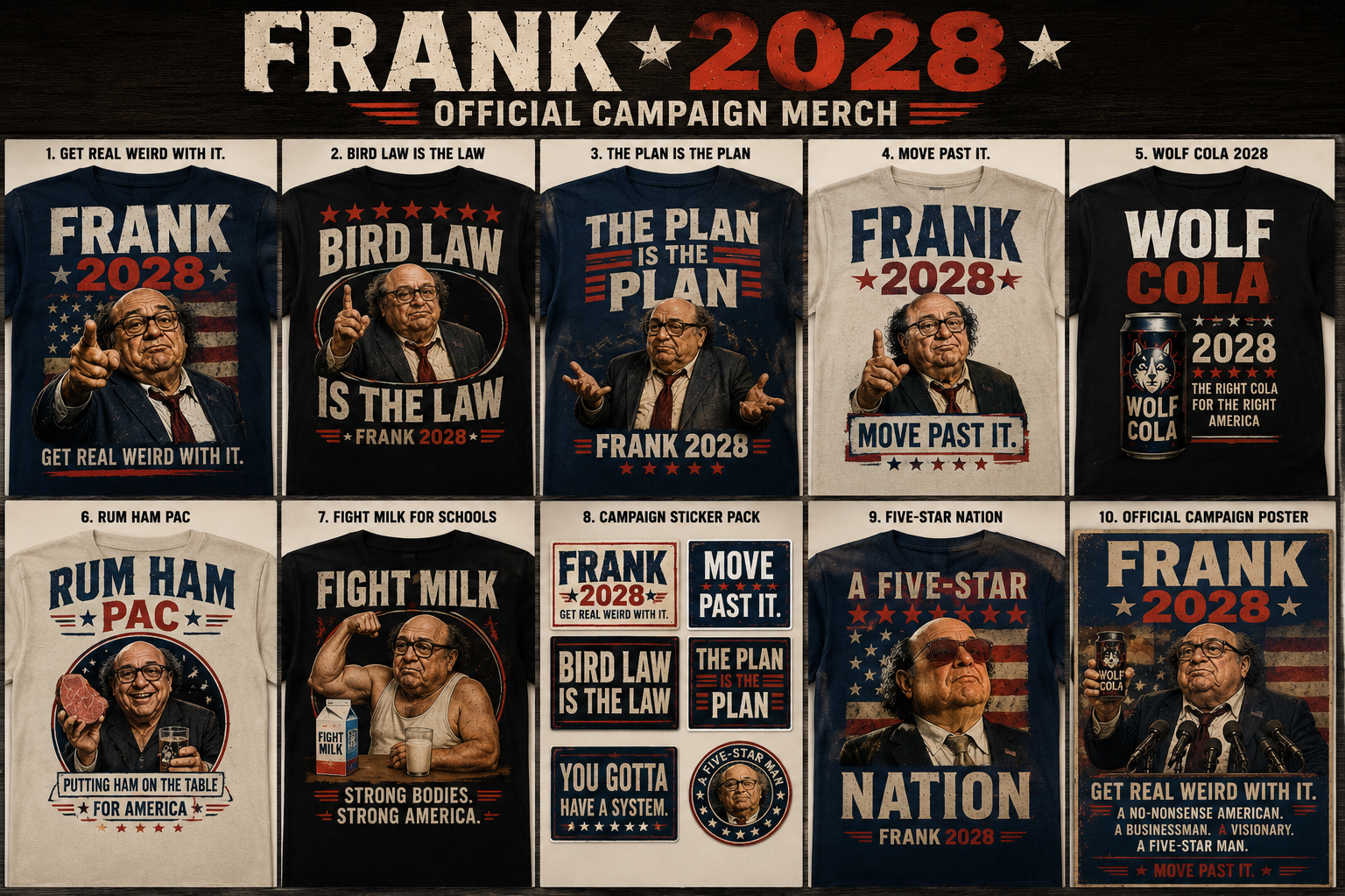 Frank 2028 official campaign merch collection